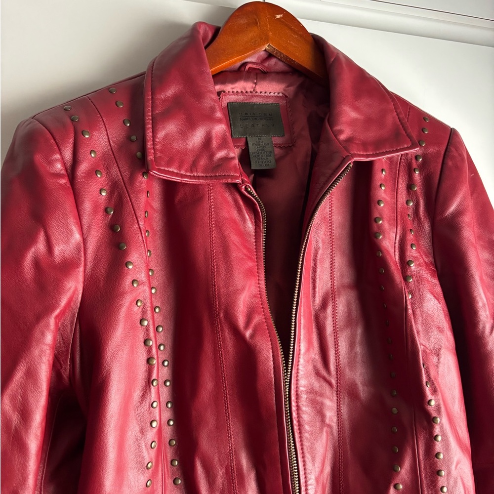Women's Red Leather Jacket